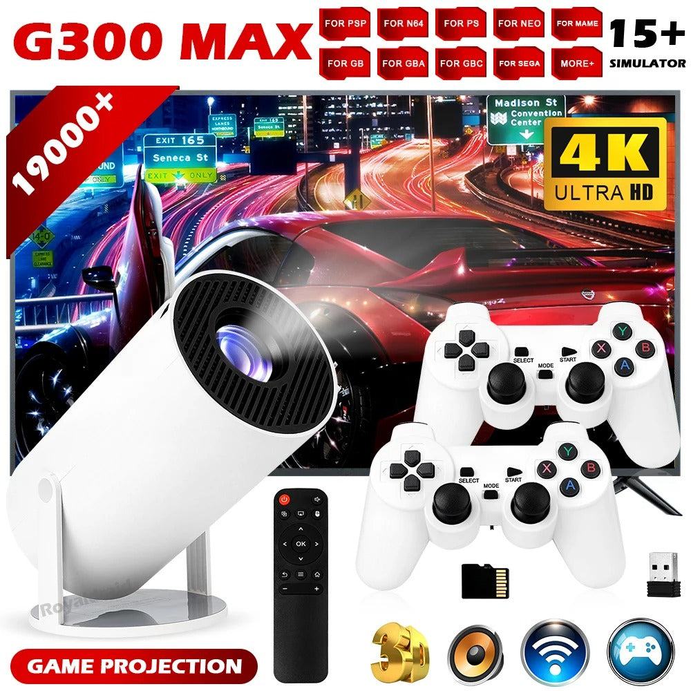 G300 MAX 4K Android Projector — 50–120" Screen