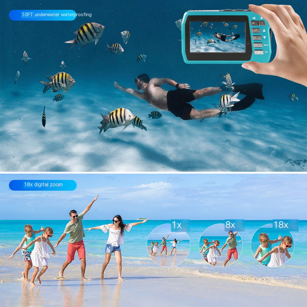 4K Waterproof Digital Camera with Dual Screens
