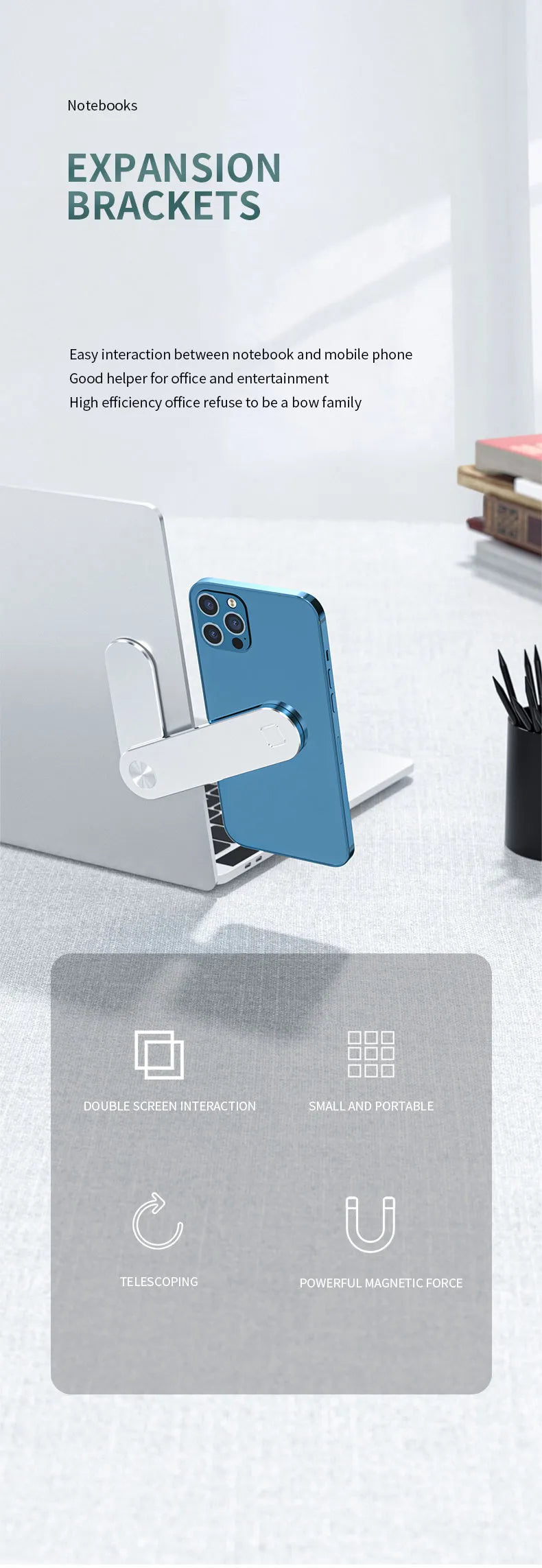 Magnetic Laptop Phone Mount